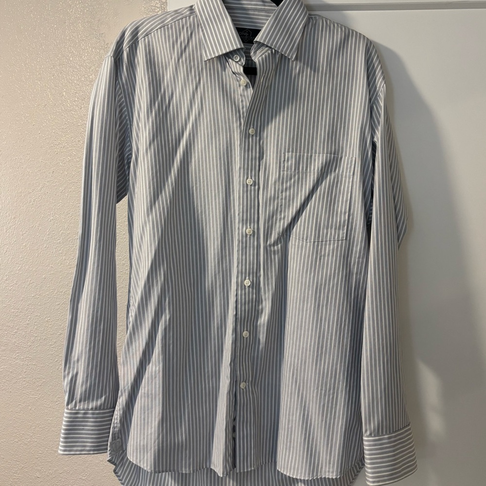 Classic Grey Striped Men's Shirt